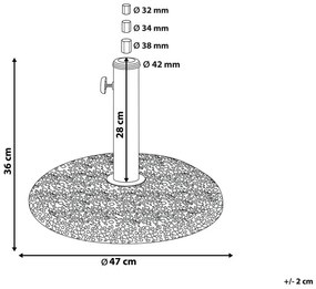 Base in cemento per ombrellone con effetto pietra ⌀ 47 cm CEVO Beliani