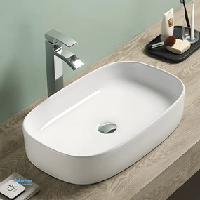 Lavabo D'Appoggio Rettangolare "Break The Rules" Da 61x37,5 Cm Bianco Lucido