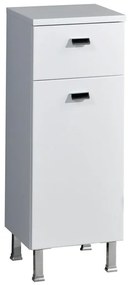 Armadietto bagno a terra Rimini 1 cassetto 1 anta P 34 x L 30 x H 82 cm bianco laccato mdf