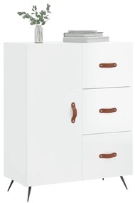 Credenza 69,5x34x90 cm in legno multistrato bianco lucido