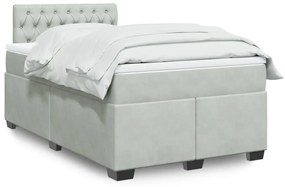 Giroletto A Molle Con Materasso Grigio Chiaro 120x200cm Velluto /