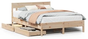 Letto senza materasso 140x190 cm in legno massello di pino