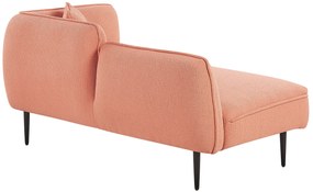 Chaise longue destra bouclé rosa pesca CHEVANNES Beliani