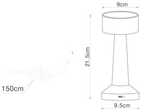 Globo 58447M - Lampada da tavolo LED dimmerabile con funzione Touch ANGELIKA LED/1W/3,7V oro