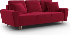 Divano rosso allungabile e con contenitore con rivestimento in velluto 235 cm Kyoto – Cosmopolitan Design