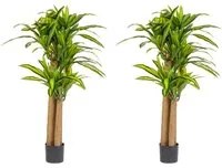 Pianta Artificiale Dracaena 110x150 cm in Plastica con Vaso Verde