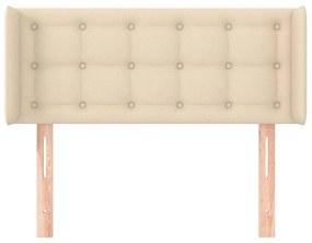 Testiera ad orecchio crema 83x16x78/88 cm in tessuto