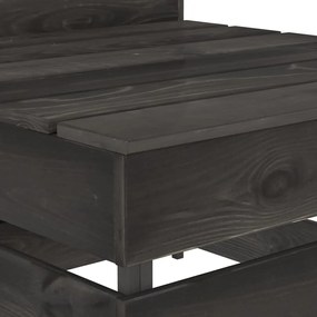 Divano centrale giardino su pallet legno pino impregnato grigio