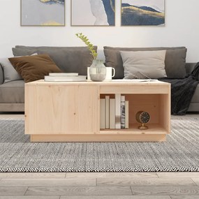 Tavolino da salotto 100x101x40,5 cm in legno massello di pino