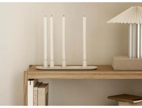 Lampada da tavolo bianca/argentata con paralume in tessuto con intensità regolabile (altezza totale 36 cm) Taite – Blomus