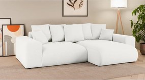Divano angolare bianco allungabile/con contenitore (con composizione variabile) Luma – Ropez