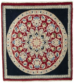 Yazd Tappeto 70x80 Rosso (Iran) Annodato A Mano