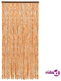 vidaXL Zanzariera Ocra e Bianco 100x220 cm Ciniglia