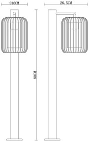 Paletto da Giardino Bianco a Lanterna 80cm Base E27 IP54 - Serie NEXUS Colore Bianco