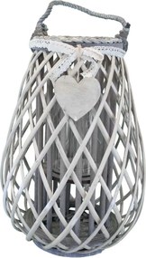 GEORGIE - lanterna in vimini tondo 15 x 36 cm