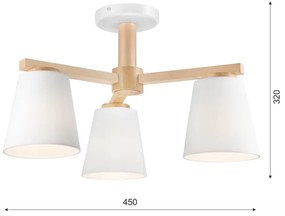 Plafoniera ELLIE 3xE27/60W/230V bianco