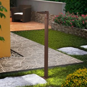 Paletto da giardino Solare Corten 100cm con Sensore Mov. e Picchetto Colore Bianco Naturale 4.000K