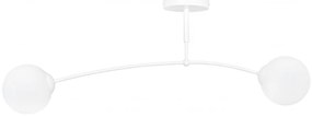 Lampadario a Sospensione in Acciaio e Vetro PREGOS 2 Nero/Bianco 2xE14 Colore del corpo Bianco