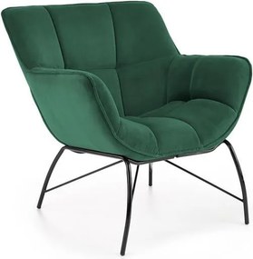 Poltrona Belton in velluto verde - H78 cm