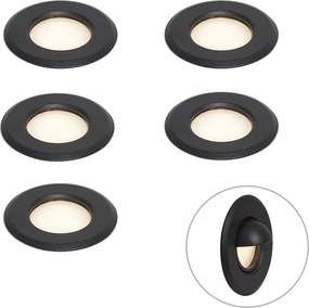 Sistema a 12V nero 10m con 5 faretti da terra con LED IP44 - Voltaire Linsey