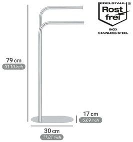 Stand portasciugamani color argento lucido in acciaio inox Levante – Wenko