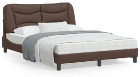 Giroletto con testiera marrone 140x200 cm in similpelle