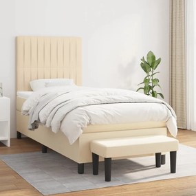 Giroletto A Molle Con Materasso Crema 90x190 Cm İn Tessuto /