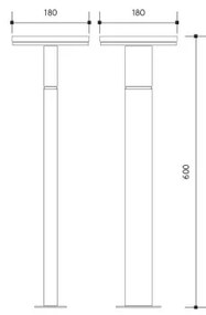 Lampada da esterno a LED con sensore BARI LED/10W/230V 4000K 60 cm IP54 antracite