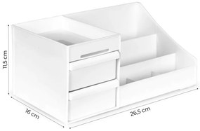 Organizzatore di cosmetici 26,5 x 16 x 11,5 bianco