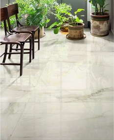 Piastrella da pavimento interno in gres porcellanato 120 x 120 cm rettificato crema lucido Jolie traffico molto intenso (pei 5/5) Sp. 6 mm 2.88 mq