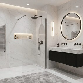 Parete doccia Rea Flexi Transparent / Titan 90