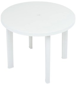 Tavolo da giardino bianco 89 cm in plastica