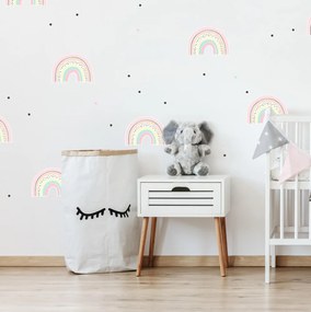 Arcobaleni in colori pastello con punti - adesivi da parete per ragazze | Inspio