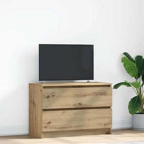 Mobile Tv Rovere Artigianale 80x35x54 Cm İn Legno Multistrato /