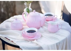 Set da caffè in porcellana 15 pezzi, rosa