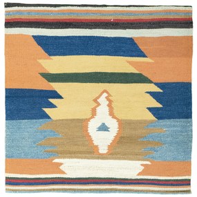 Kilim Tappeto 100x100 (Iran) Tessuto A Mano