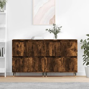 Credenze 2 Pz Rovere Fumo İn Legno Multistrato /