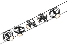 Paulmann 94440 - SET 5xGU5,3/10W Faretto CARDAN 230V nero
