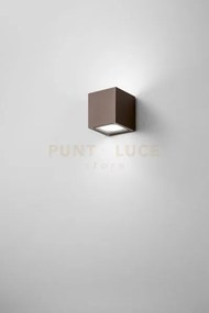 Applique alluminio colore corten opaco totem ip54 biemissione 2 luc...