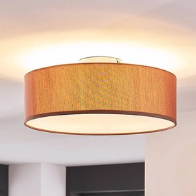 Plafoniera soffitto Sebatin Lindby, dimmerabile, Marrone / Ruggine, Camera da letto, Tessuto / Stoffa / Seta, Moderno, Plafoniera