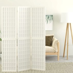 Divisorio Pieghevole 3 Pannelli Stile Giapponese 120x170 Bianco /