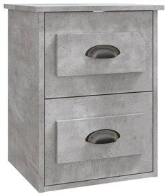 Comodini a Parete 2 pz Grigio Cemento 41,5x36x53 cm