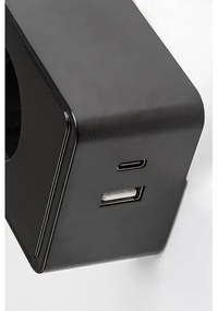Rabalux 71284 - Lampada da parete LED dimmerabile TIVRO 4W/230V con porta USB da collegare alla presa, nera