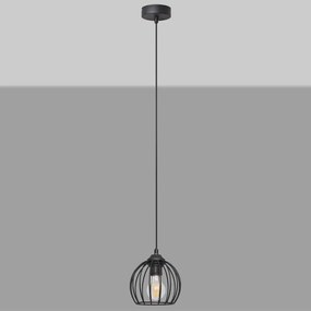 Lampadario a sospensione con filo MERCURE 1xE27/15W/230V diametro 16 cm nero