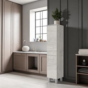 Colonna singola a terra GAIA 2 ante 1 cassetto H153 Quercia Bianco