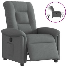 Poltrona Elettrica Reclinabile Grigio Scuro İn Tessuto /