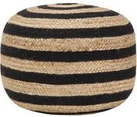 Pouf Lavorato a Mano Nero 45x30 cm in Juta cod mxl 76363