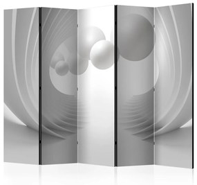 Paravento Modernity Gate II (5 pezzi) - astrazione geometrica bianca