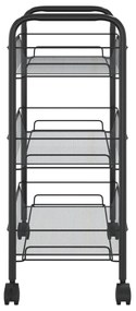 Carrello da cucina con 3 ripiani nero 46x26x64 cm in ferro