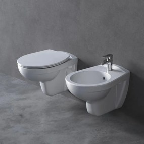 Coppia sanitari sospesi scarico a pavimento IDEAL STANDARD Tirso WC: P 52 x L 36 x H 37 cm, bidet: P 52 x L 36 x H 37 cm